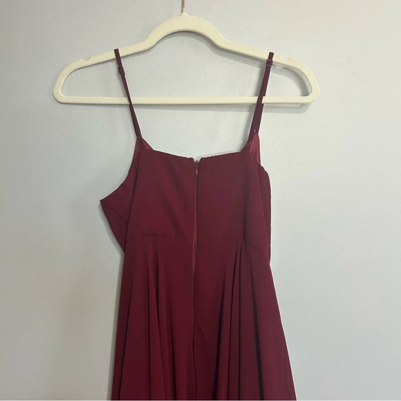 Lulu's All About Love Wine Red Burgundy V-Neck Maxi Dress Women’s Size Medium - Picture 11 of 13